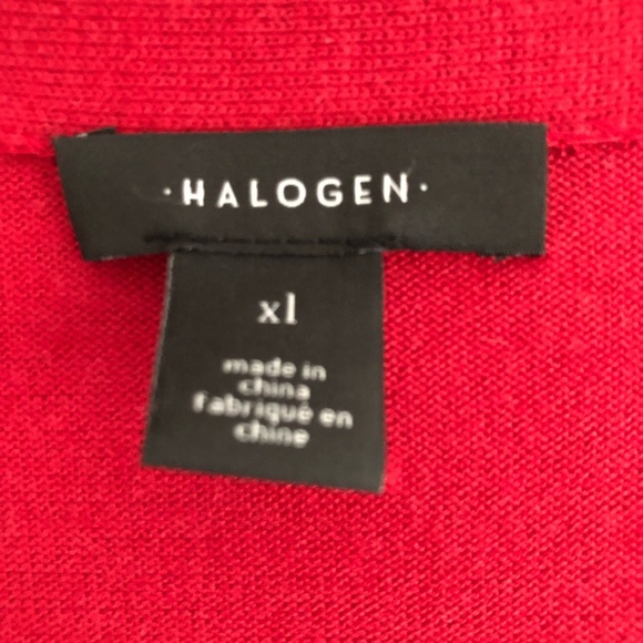 Halogen Red Sweater Long Line Duster Cardigan XL - Picture 2 of 11